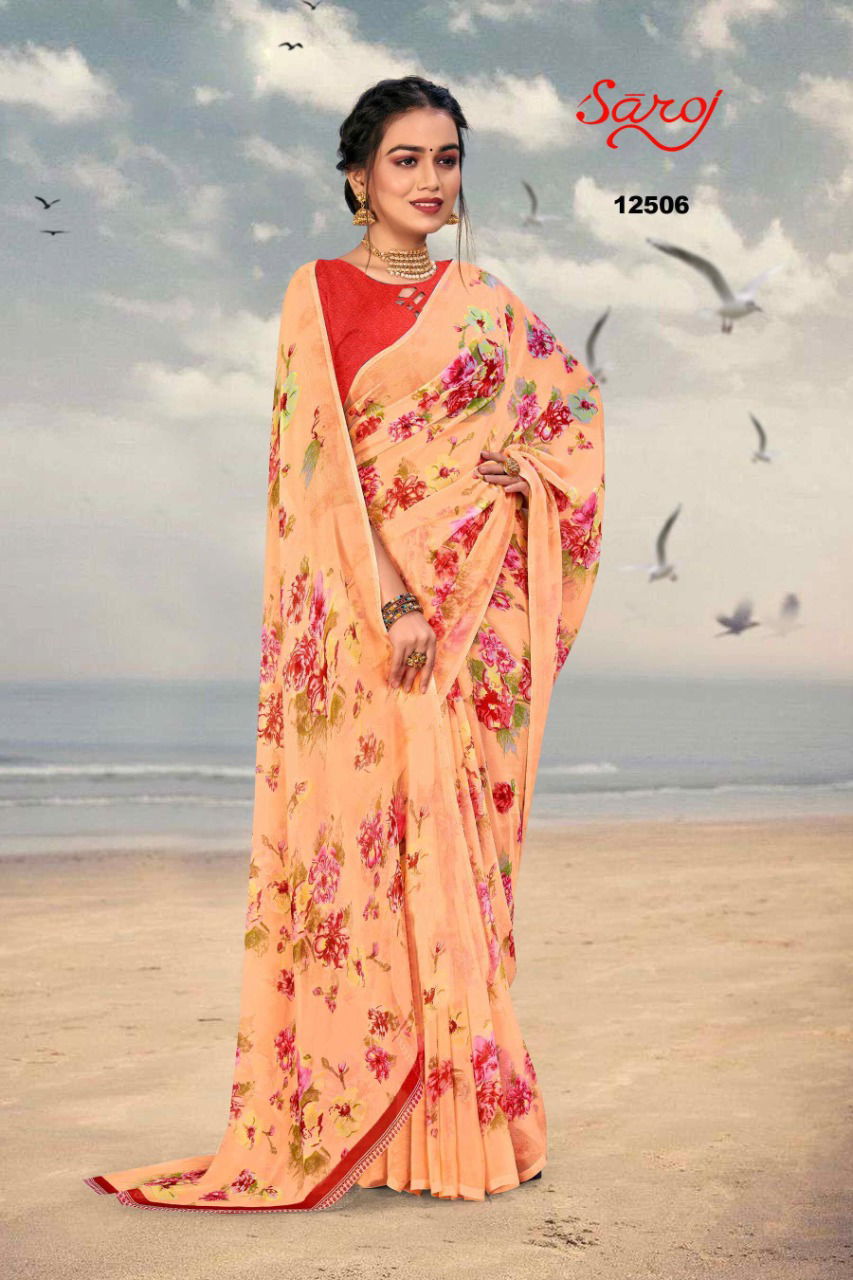Saroj Spring 3 New Fancy Regular Wear Georgette Printed Saree Collection